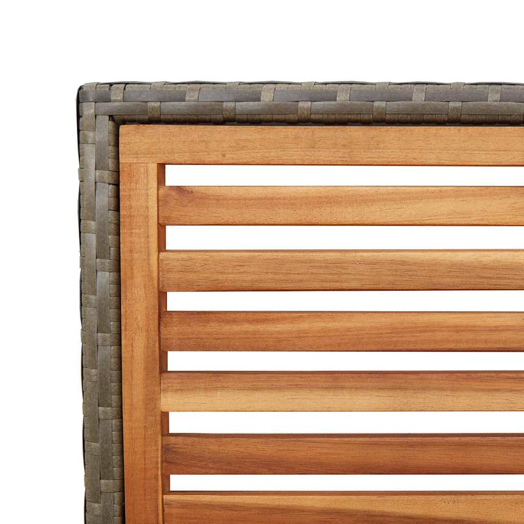 Have stapelstole 2 stk. Brun og grå Solid akacietræ, PE rattan