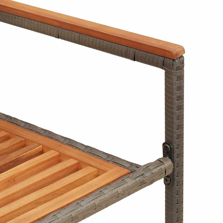 Have stapelstole 2 stk. Brun og grå Solid akacietræ, PE rattan