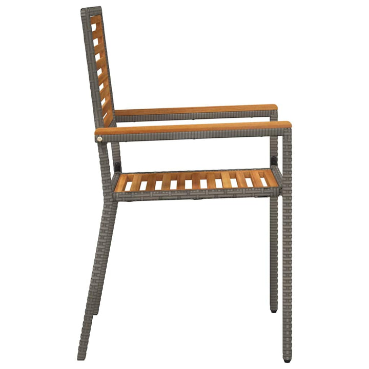 Have stapelstole 2 stk. Brun og grå Solid akacietræ, PE rattan