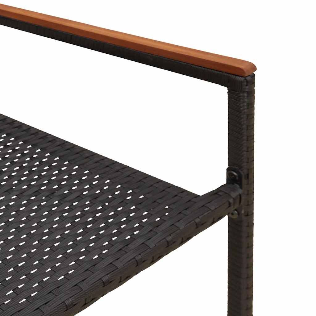 Have stapelstole 2 pcs Sort og Brunt PE rattan, Solid akacietræ