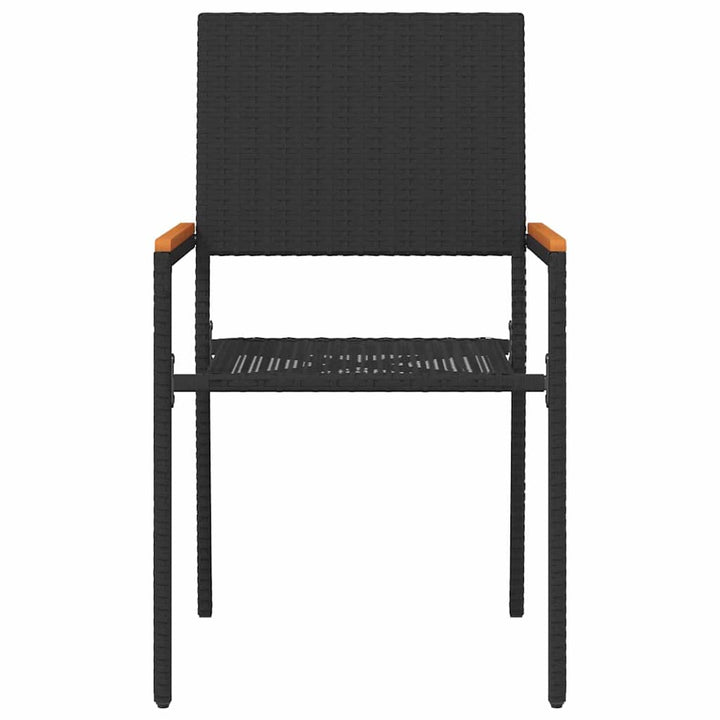 Have stapelstole 2 pcs Sort og Brunt PE rattan, Solid akacietræ