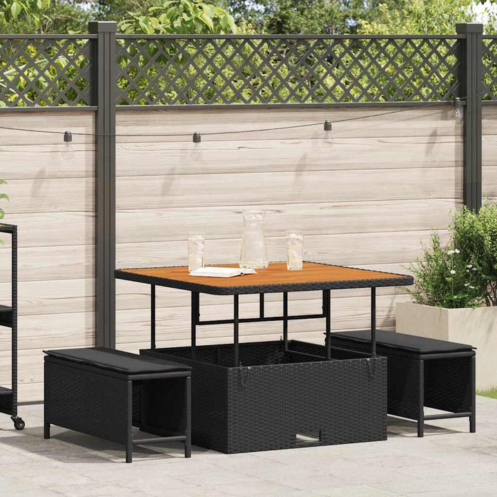 Have Spisebordssæt Sort polyrattan