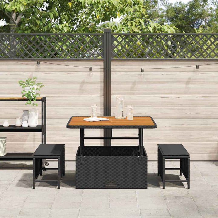 Have Spisebordssæt Sort polyrattan