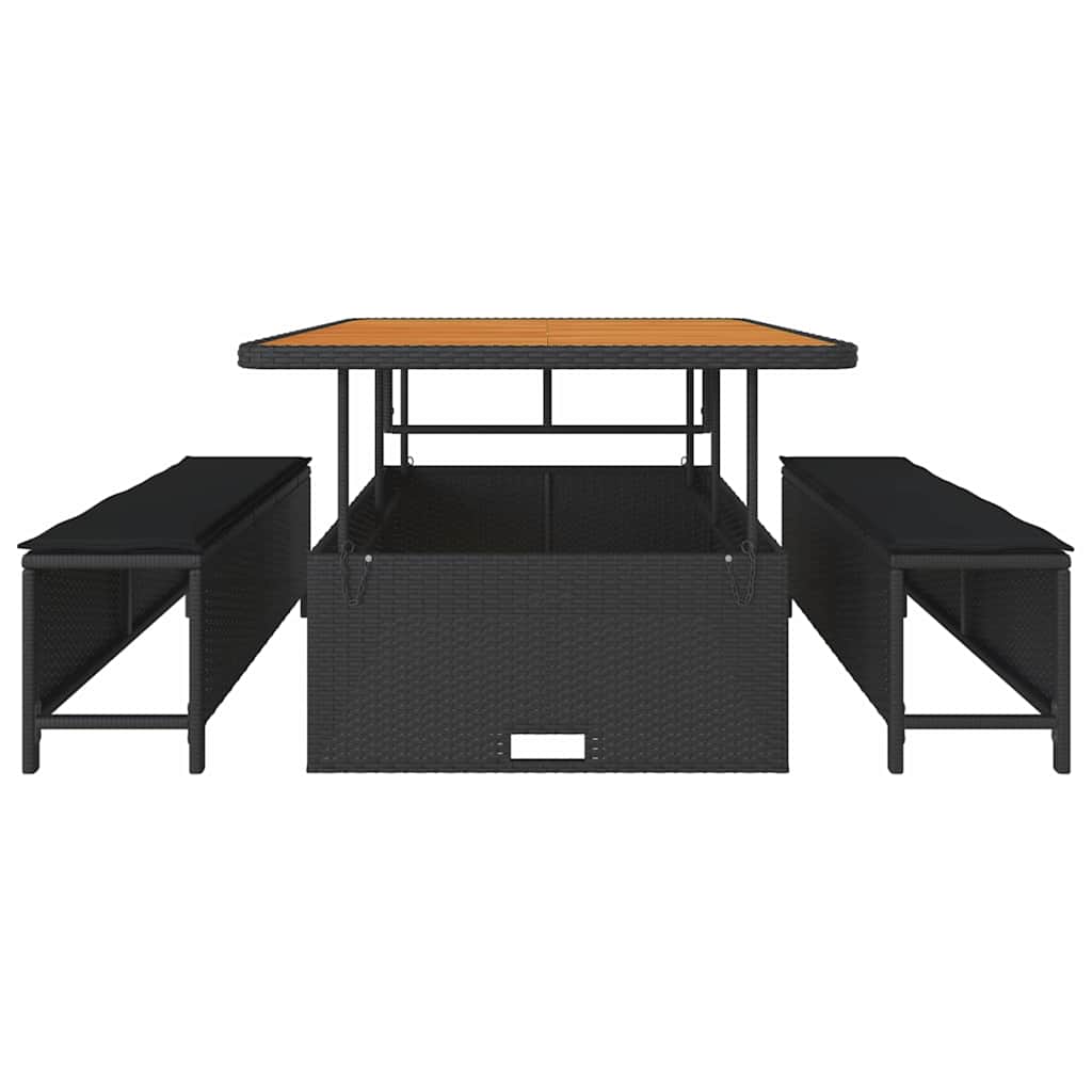 Have Spisebordssæt Sort polyrattan