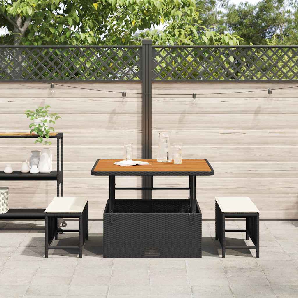 Have Spisebordssæt Sort polyrattan
