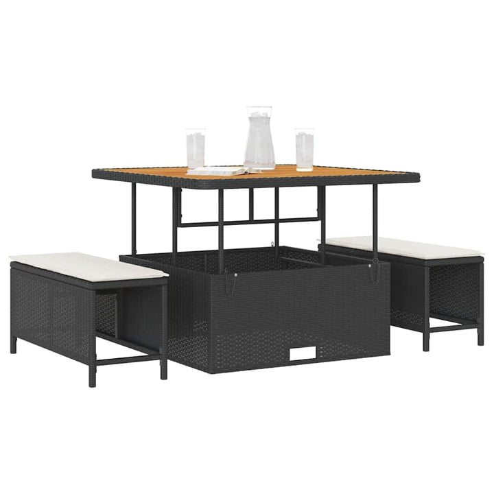 Have Spisebordssæt 3 stk. Sort polyrattan