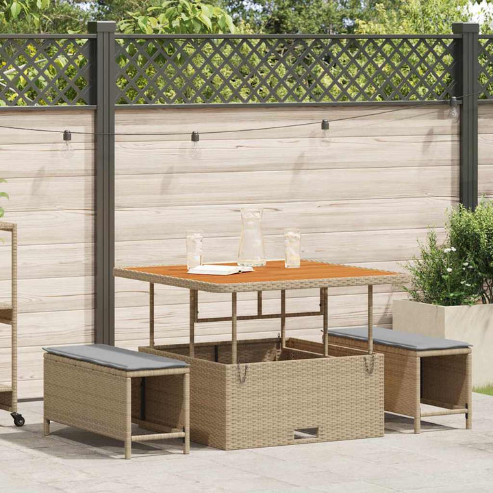 Have Spisebordssæt 3 stk. Beige polyrattan
