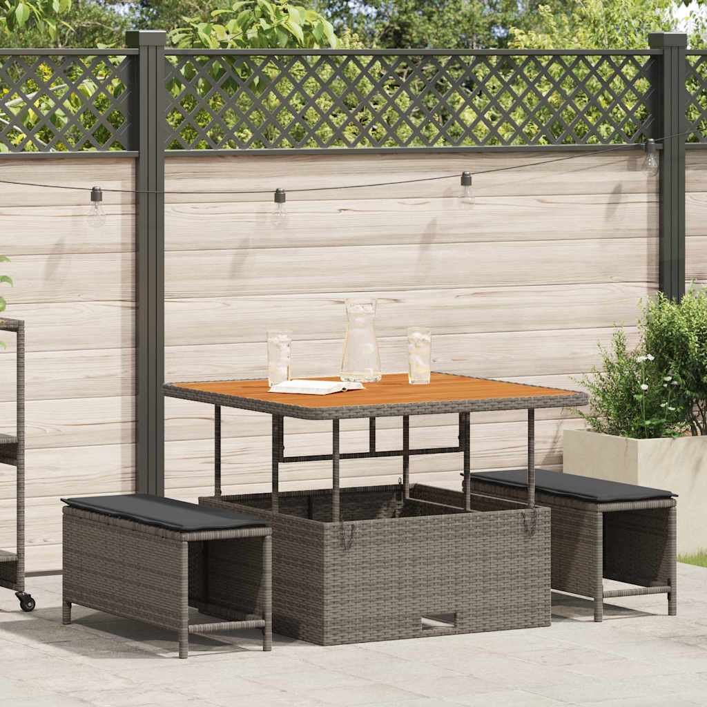 Have Spisebordssæt 3 stk. Grå polyrattan