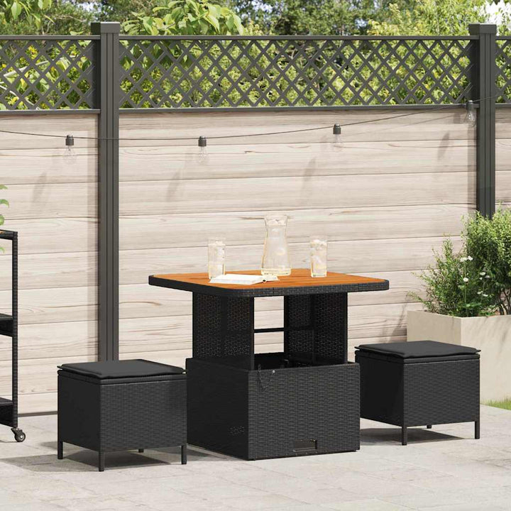 Have Spisebordssæt Sort polyrattan