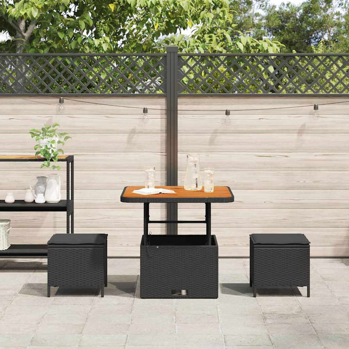 Have Spisebordssæt Sort polyrattan
