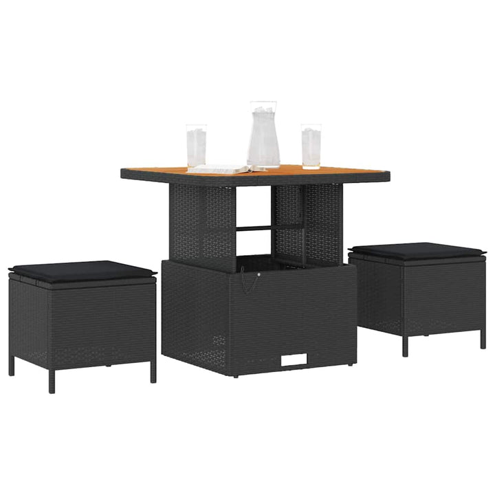 Have Spisebordssæt Sort polyrattan