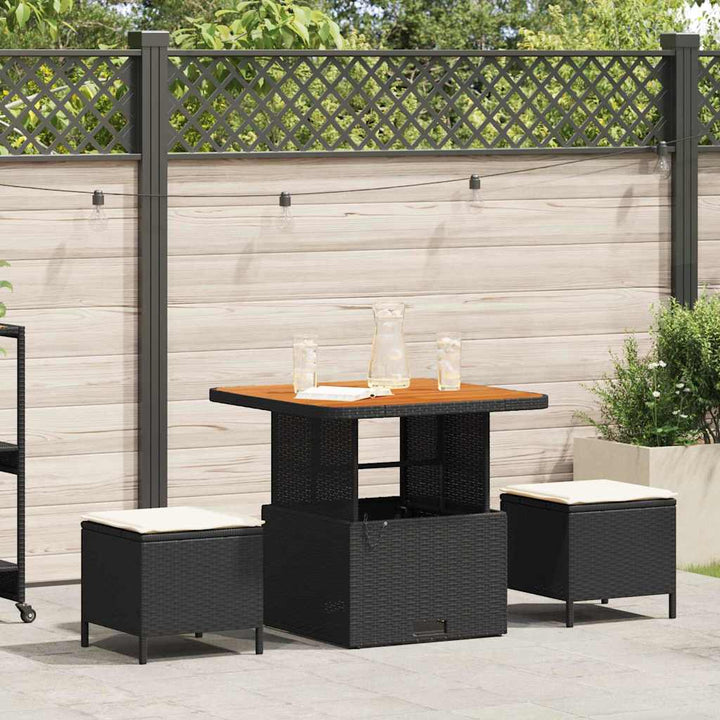 Have Spisebordssæt Sort polyrattan