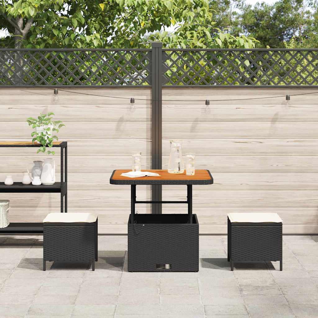 Have Spisebordssæt Sort polyrattan