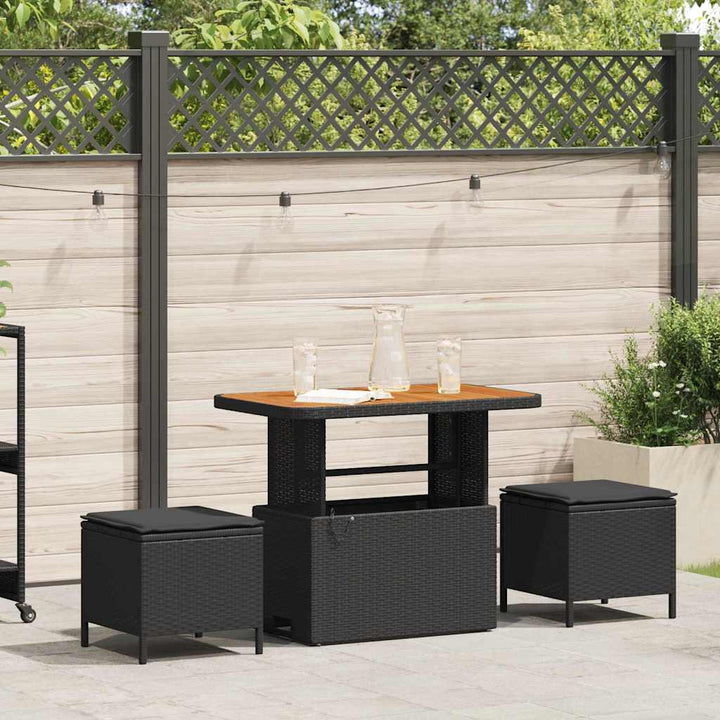 Have Spisebordssæt Sort polyrattan