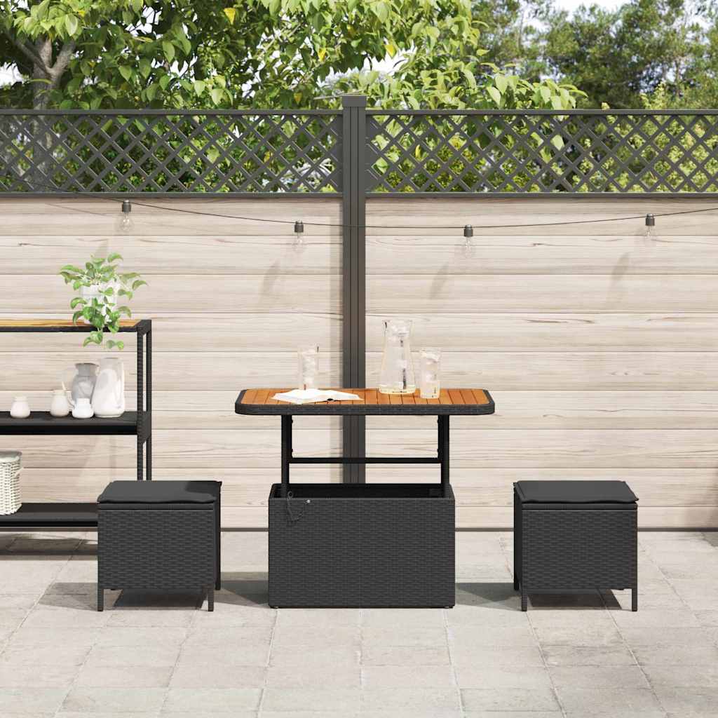 Have Spisebordssæt Sort polyrattan