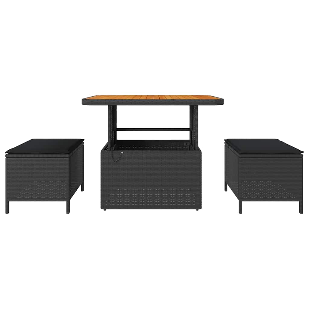 Have Spisebordssæt Sort polyrattan