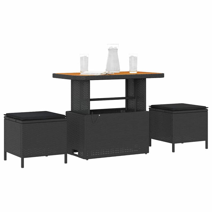 Have Spisebordssæt Sort polyrattan