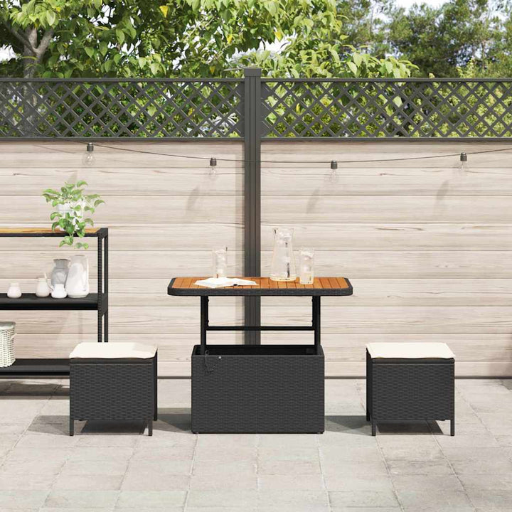 Have Spisebordssæt Sort polyrattan