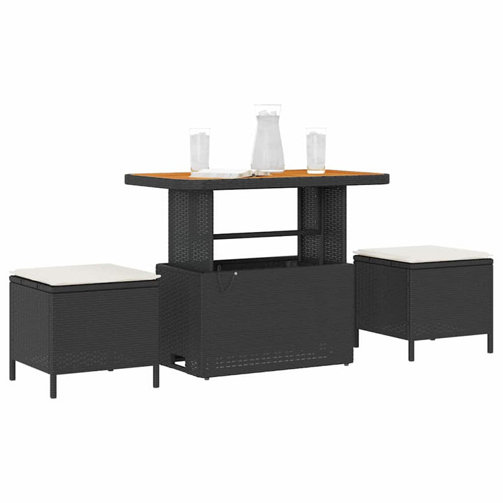 Have Spisebordssæt Sort polyrattan