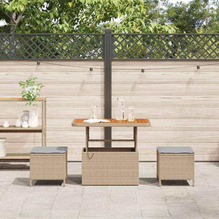 Have Spisebordssæt 3 stk. Beige polyrattan