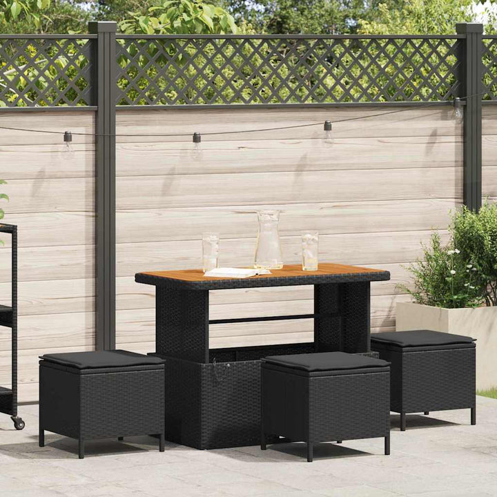 Have Spisebordssæt Sort polyrattan