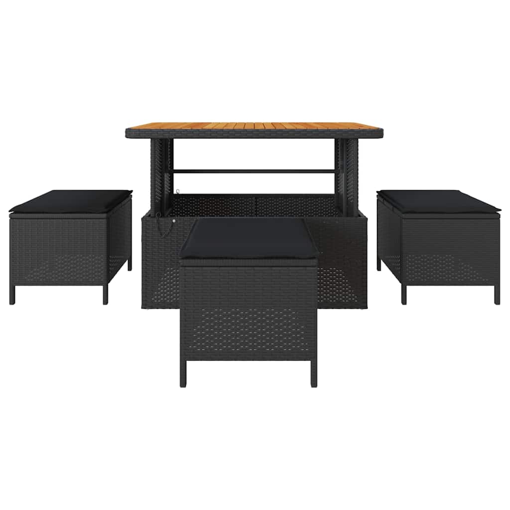 Have Spisebordssæt Sort polyrattan