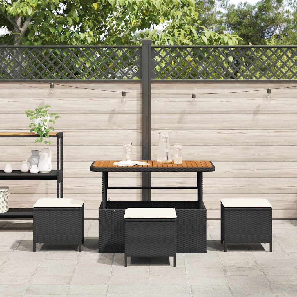 Have Spisebordssæt Sort polyrattan