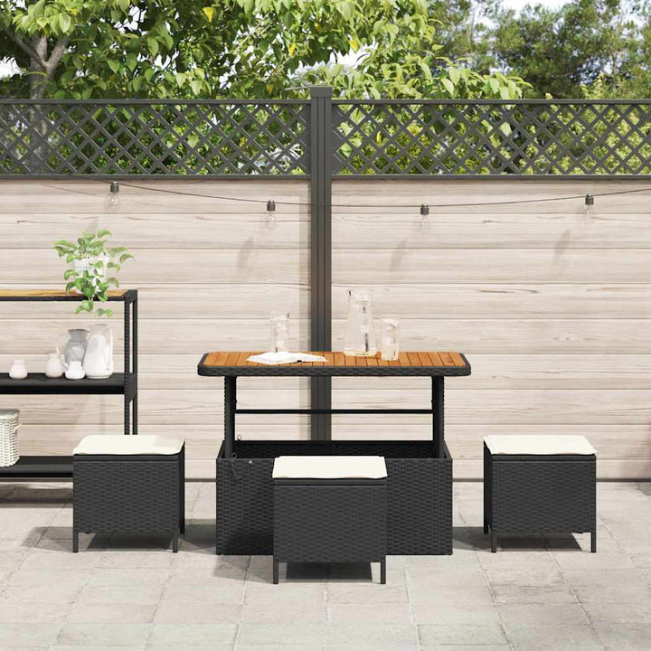 Have Spisebordssæt Sort polyrattan