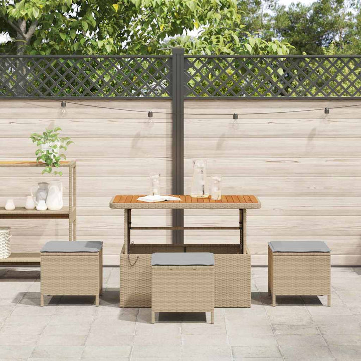 Have Spisebordssæt 4 stk. Beige polyrattan