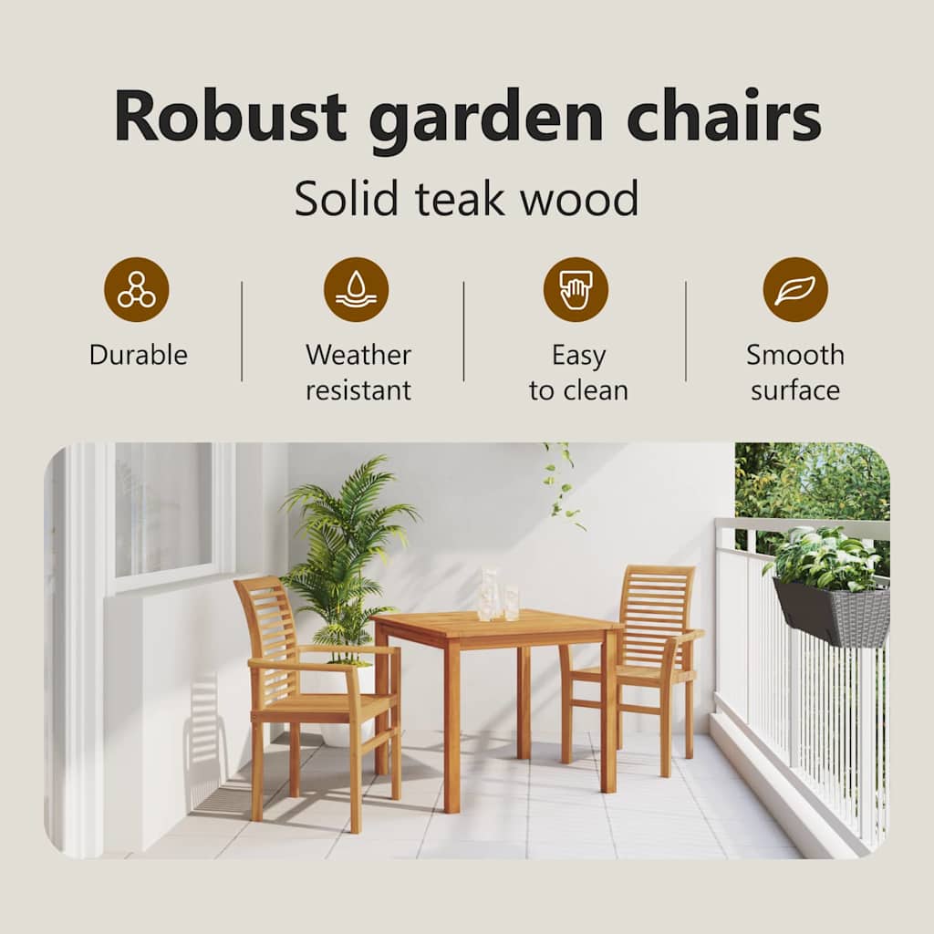Spisestuestol 2 pcs Brun 62 x 55 x 94 cm Massiv Teaktræ