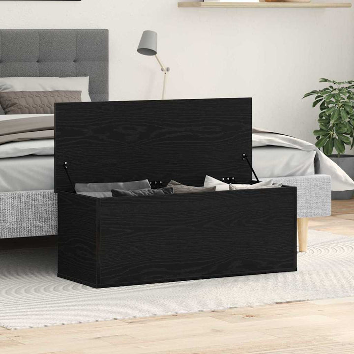 Opbevaringskasse Sort eg 102 x 35 x 35 cm Konstrueret træ