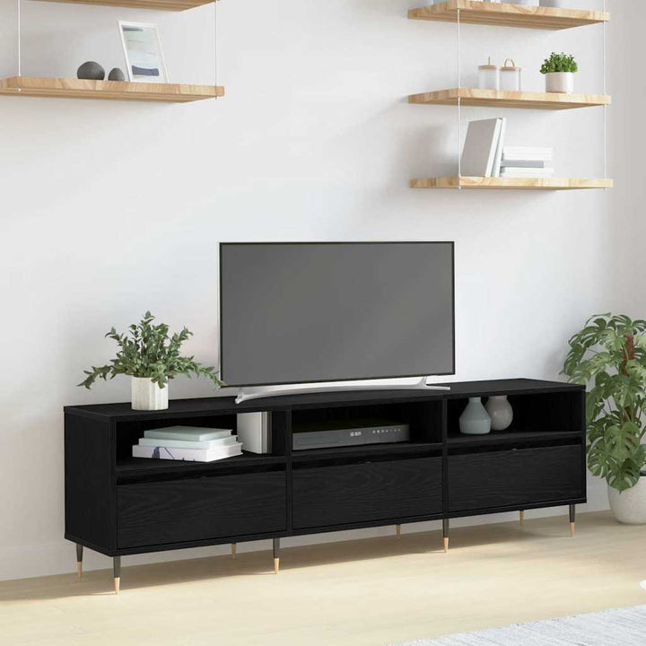 TV-skab Sort eg 150 x 30 x 45 cm Konstrueret træ