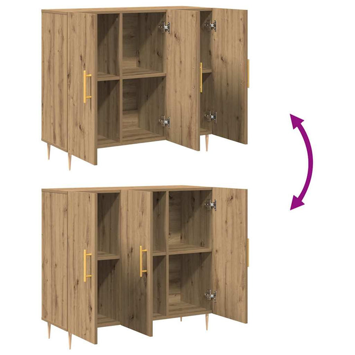 Sideboard Artisan Egetræ 90 x 34 x 80 cm Konstrueret træ
