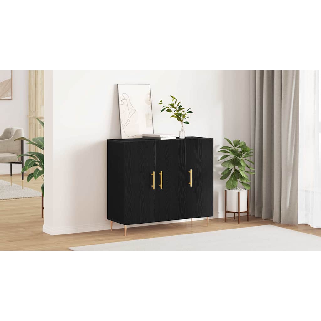 Sideboard Sort eg 90 x 34 x 80 cm Konstrueret træ