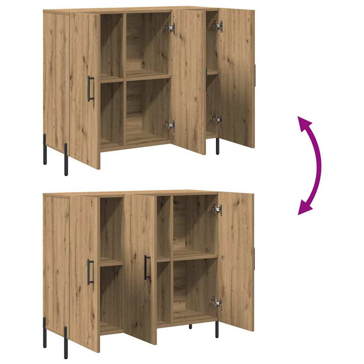 Sideboard Artisan Egetræ 90 x 34 x 80 cm Konstrueret træ