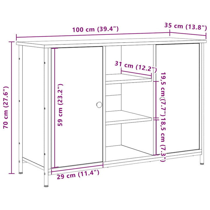 Sideboard Gammelt træ 100 x 35 x 70 cm