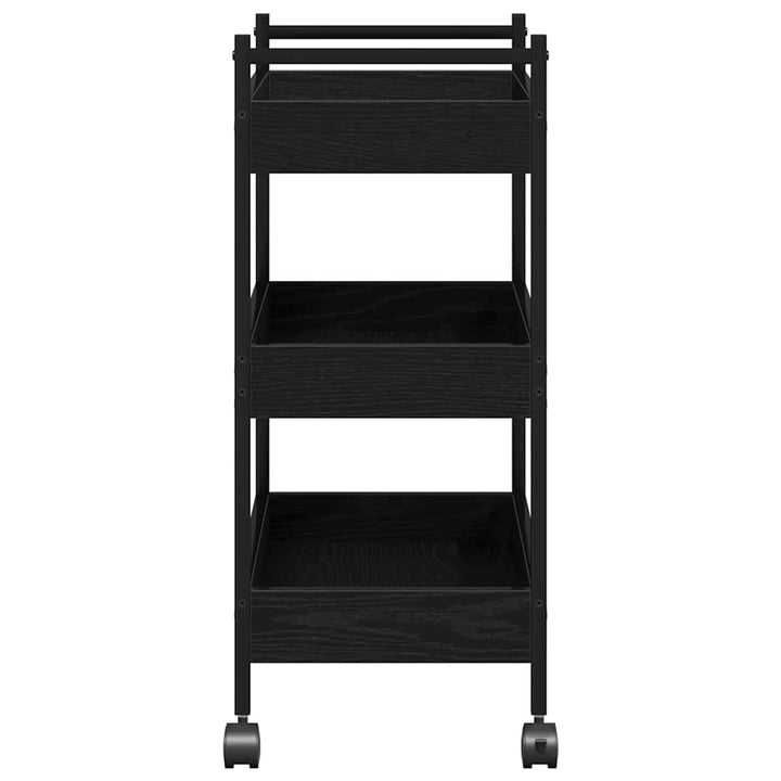 Køkkenvogn Sort eg 50 x 30 x 70 cm Konstrueret træ