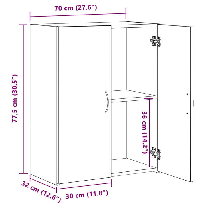 Kontorskab Artisan-eg 70 x 32 x 77.5 cm Konstrueret træ