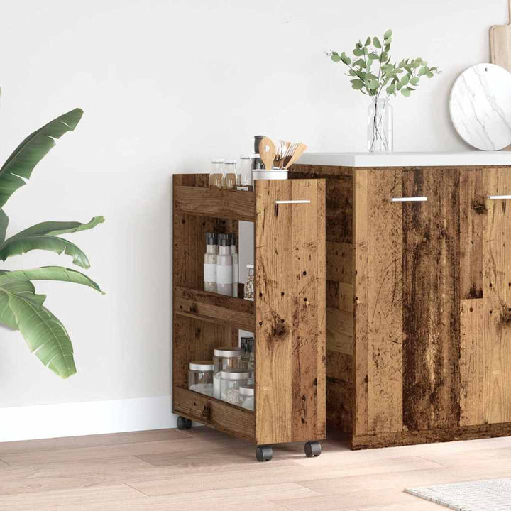 Kabinet med hjul Gammelt træ 60 x 22 x 79 cm