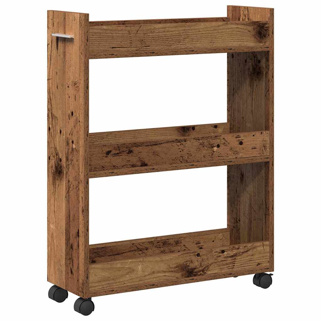 Kabinet med hjul Gammelt træ 60 x 22 x 79 cm