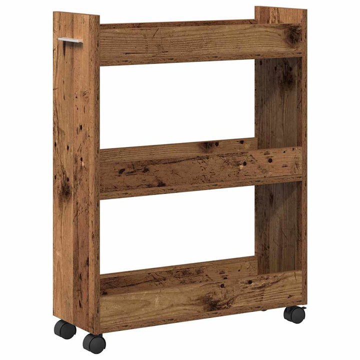 Kabinet med hjul Gammelt træ 60 x 22 x 79 cm