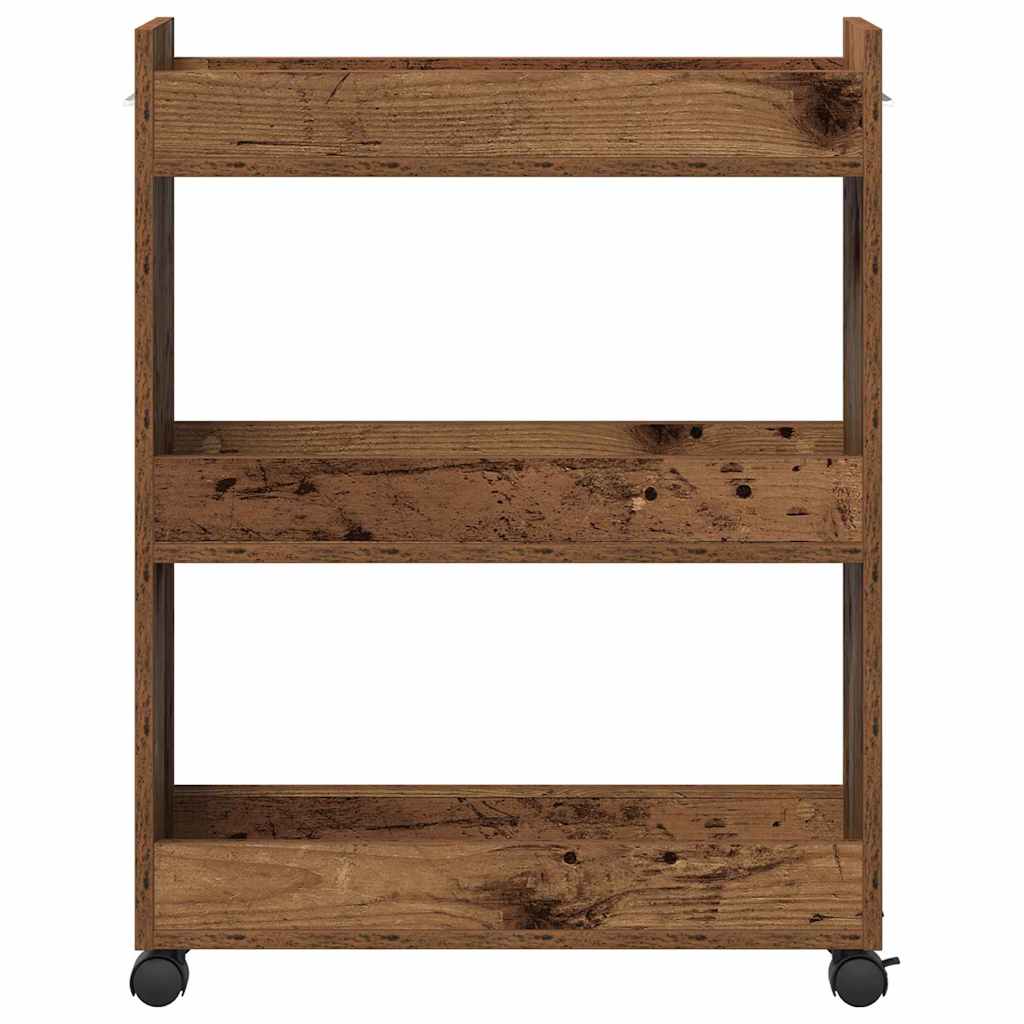 Kabinet med hjul Gammelt træ 60 x 22 x 79 cm
