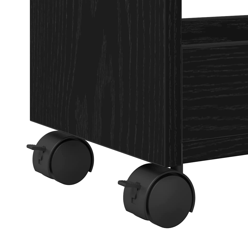 Kabinet med hjul Sort eg 60 x 22 x 79 cm