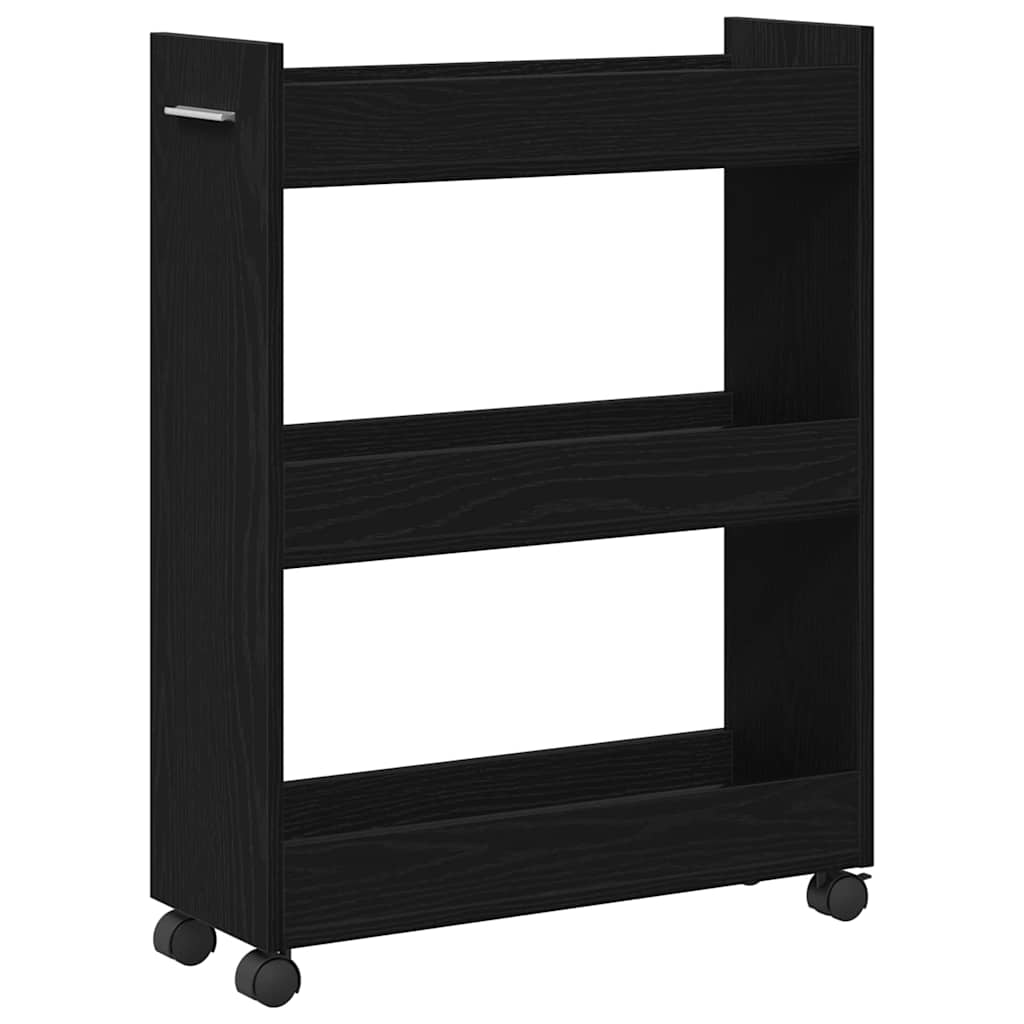 Kabinet med hjul Sort eg 60 x 22 x 79 cm