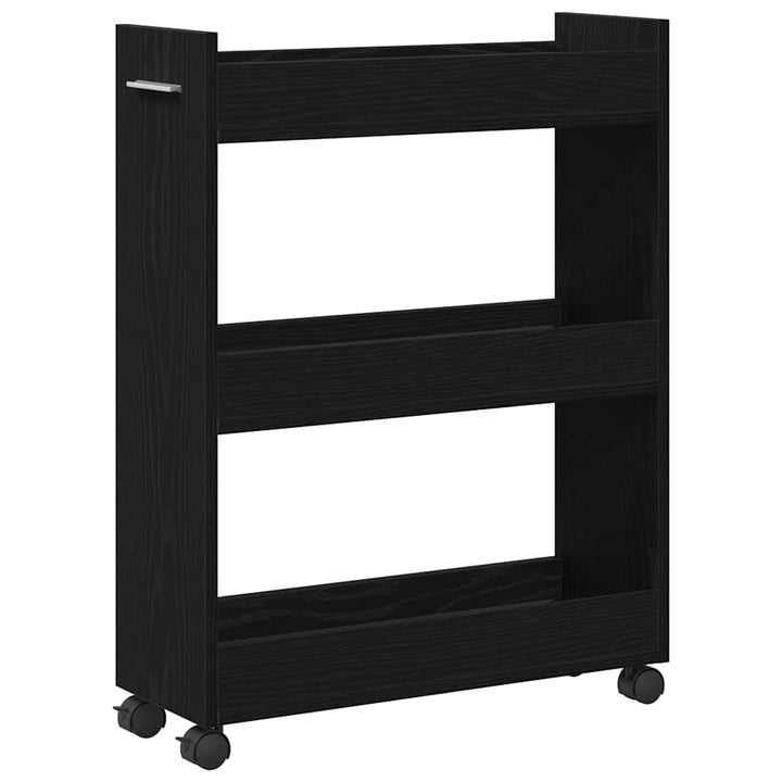Kabinet med hjul Sort eg 60 x 22 x 79 cm