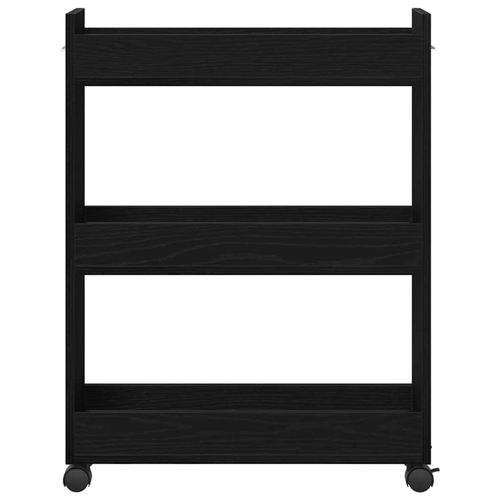 Kabinet med hjul Sort eg 60 x 22 x 79 cm