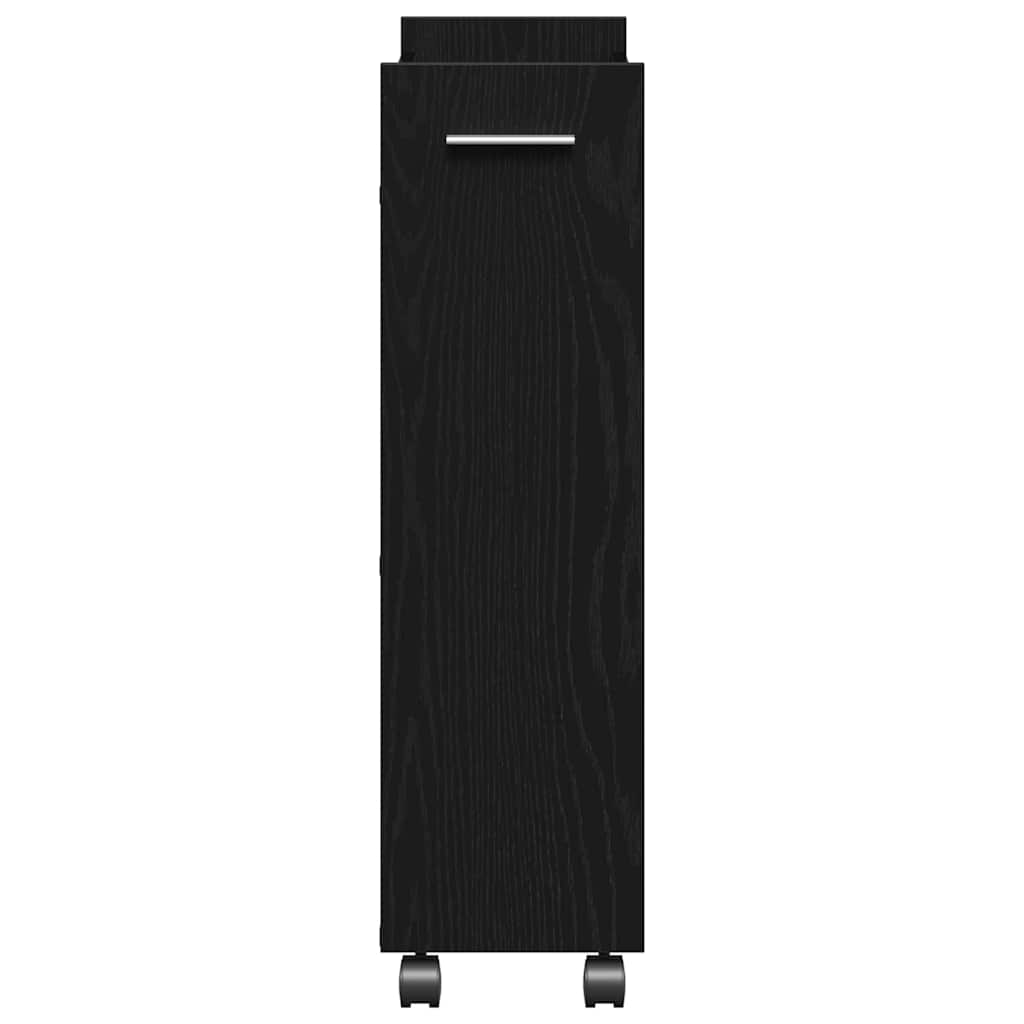 Kabinet med hjul Sort eg 60 x 22 x 79 cm