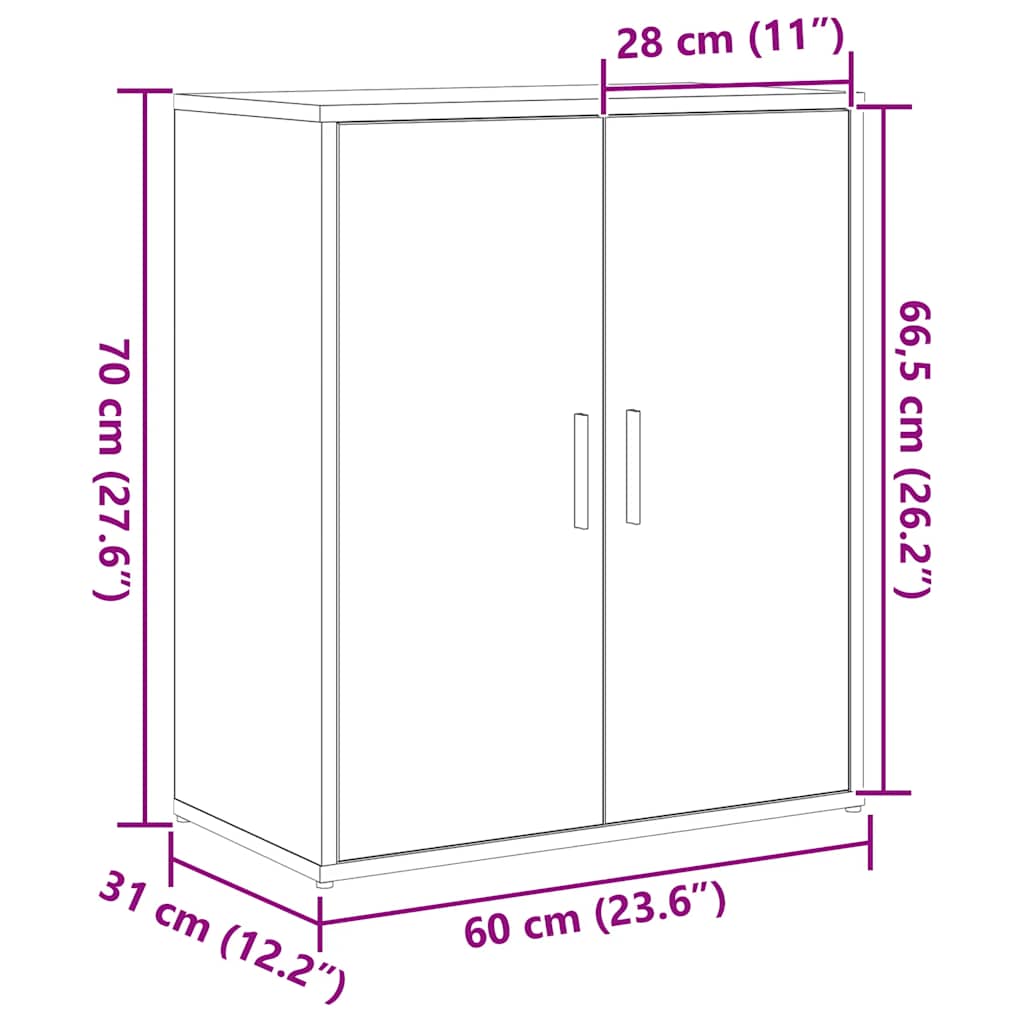 skænk 60x31x70 cm konstrueret træ antikt træ