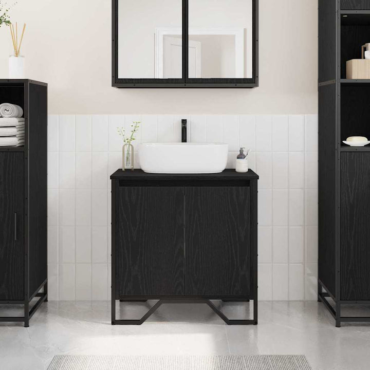 Badeværelsesskabsunder Sort eg 60 x 35 x 60 cm Konstrueret træ