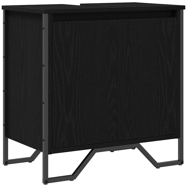 Badeværelsesskabsunder Sort eg 60 x 35 x 60 cm Konstrueret træ